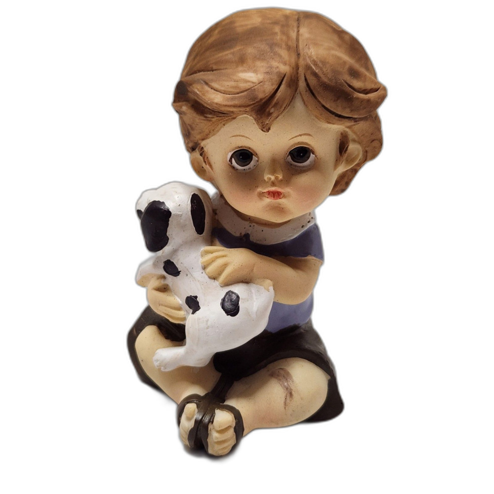 Tender Times Figurine – Child with Puppy – Collectible Home Decor